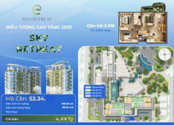 Căn hộ 3PN Sky Retreat Eco Retreat  giá gốc CĐT 4,3 tỷ (gồm VAT+KPBT), có vườn mây