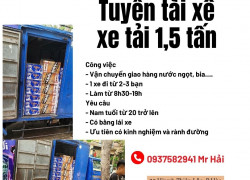 Tuyển 1 tài xế giao hàng (Có bốc hàng) xe 1,5 Tấn ở Tân Phú