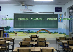 Bảng từ viết phấn Hàn Quốc in lụa ô ly tâọ tiểu học