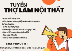 Tuyển nam LĐPT làm nội thất
