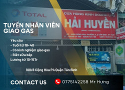 Tuyển nhân viên giao gas