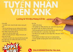 Công ty TNHH Đông Á Vina cần tuyển Nhân Viên xuất nhập khẩu làm việc tại Đức Hoà, Long An ( Ngành Dệt)