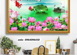 Tranh gạch 3d ốp tường tranh hoa sen - CCX3