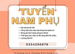 Tuyển nhân viên nam phụ bán Quần Áo