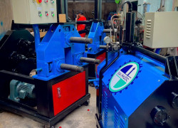 Máy uốn ống thủy lực 3 trục phi 114, hộp 50x100