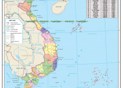 Bảng bản đồ 34 tỉnh thành mới của nước ta