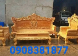 Bàn ghế phòng khách gỗ gõ đỏ giá bình dân