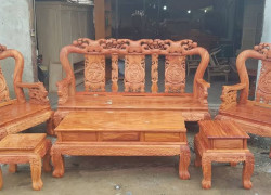 Bàn ghế phòng khách gỗ hương đá giá rẻ