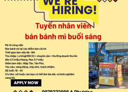 Tuyển nhân viên bán bánh mì buổi sáng 6h-10h