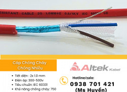 Cáp Chống Cháy Chống Nhiễu 2c X 1.0 mm2 Al+Gft+E Altek Kabel