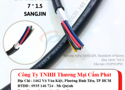 Cáp điều khiển 7x1.5mm2 Sangjin - không chống nhiễu - loại 1