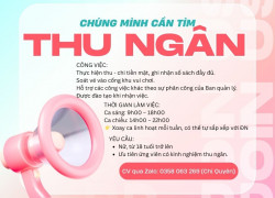 TUYỂN DỤNG THU NGÂN KHU VUI CHƠI – QUẬN TÂN PHÚ
