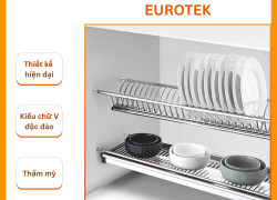 Kệ Bát Đĩa Cố Định Chữ V 2 Tầng Tiện Lợi Eurotek