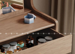 Bàn Trang Điểm Gỗ MDF Màu Nâu Vân Gỗ Hiện Đại