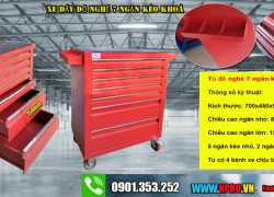Xe Đẩy Đồ Nghề 7 Ngăn – Ray Trượt Bi Êm, Bánh Xe Chắc Chắn