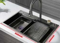 Chậu Rửa Chén 1 Hộc Inox Nano Đen 90cm MTCR-C86