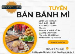TUYỂN NGAY NHÂN VIÊN BÁN BÁNH MÌ