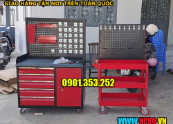 Xe Đẩy, Tủ Đồ Nghề 6 Ngăn Kèm Bảng Treo Dụng Cụ