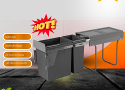 Thùng Rác Đôi Âm Tủ Eurotek, Chất Liệu ABS An Toàn, Không Độc Hại