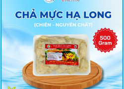 Chả Mực Giã Tay Hạ Long (Chiên) - Hút Chân Không - Khay 500gr