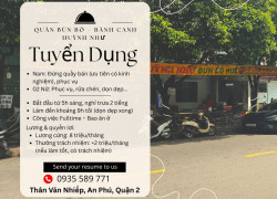 QUÁN BÚN BÒ – BÁNH CANH HUỲNH NHƯ TUYỂN DỤNG