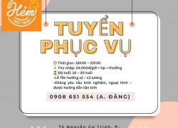 Cần tuyển nhân viên phục vụ – ca tối