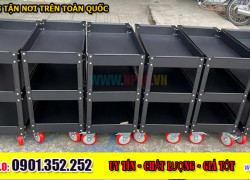 Xe Đẩy Đựng Vật Tư, Phụ Kiện 3 Tầng – Giải Pháp Cho Xưởng & Gara