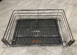 Kệ xoong nồi nan dẹt SUS 304 cánh kéo hiện đại, cao cấp, thẩm mỹ Eurotek