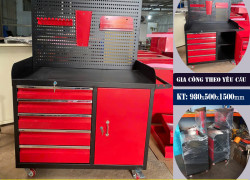 Tủ Đựng Đồ Nghề 6 Ngăn + Vách Treo – Tối Ưu Không Gian Xưởng gara