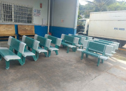 Ghế đá công viên ngoài trời hai màu