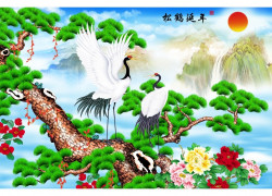 Tranh gạch 3d tùng hạc - BCV55