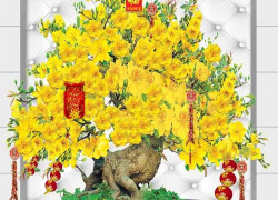 Tranh gạch 3d cây mai vàng - FDS33