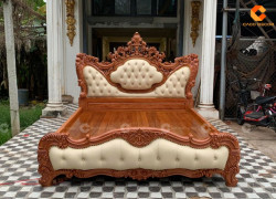 Giường Ngủ Gỗ Tự Nhiên Phong Cách Cổ Điển Sang Trọng