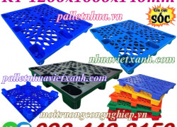 Pallet nhựa cốc 9 chân 1200x1000x140mm mặt lưới