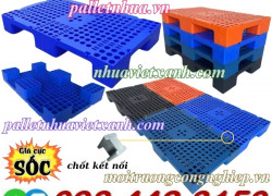 Pallet nhựa 1000x600x135mm có chốt nối