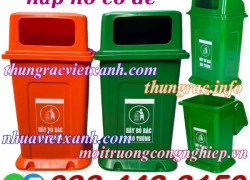 Thùng rác nhựa 100 lít nắp hở có đế