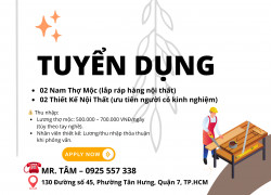 TUYỂN THỢ MỘC & NHÂN VIÊN THIẾT KẾ NỘI THẤT Q7