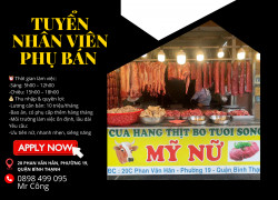 TUYỂN NHÂN VIÊN PHỤ BÁN HÀNG QUẬN BÌNH THẠNH