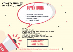 Tuyển Thợ điện CN, Lắp Ráp và Kỹ Thuật Cơ Khí