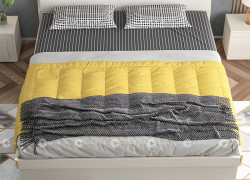Giường Ngủ Gỗ Công Nghiệp Bọc Nệm Đầu Giường Màu Trắng
