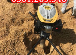 Máy khoan đất sỏi đá Okasu 7HP tặng kèm mũi khoan đường kính 300mm sâu 800mm