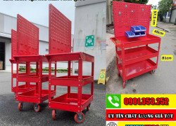 Xe đẩy đồ nghề cơ khí 3 ngăn có vách treo đa năng