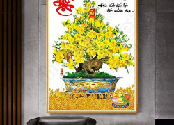 Tranh gạch 3d cây mai vàng - BC66