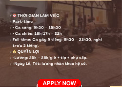 SUSHI CÔ CHỦ NHỎ TUYỂN NHÂN VIÊN PHỤC VỤ