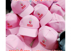 Địa chỉ in nón kết hồng logo Ngọc Travel