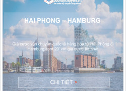 Giá cước vận chuyển hàng hóa từ Hải Phòng đến Hamburg, Đức