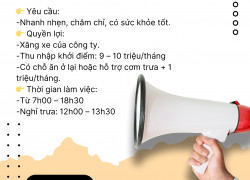 TUYỂN NHÂN VIÊN GIAO HÀNG XE MÁY