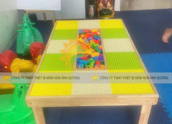 Bàn lego trẻ em, bàn chơi cát trẻ em, tường lego trẻ em