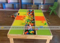 Bàn chơi lego trẻ em, bàn xếp lego trẻ em bằng gỗ