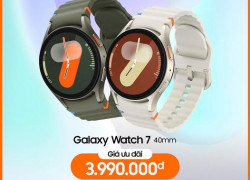 Galaxy Watch 7 40mm tích hợp đo nhịp tim, theo dõi giấc ngủ giá chỉ 3490K